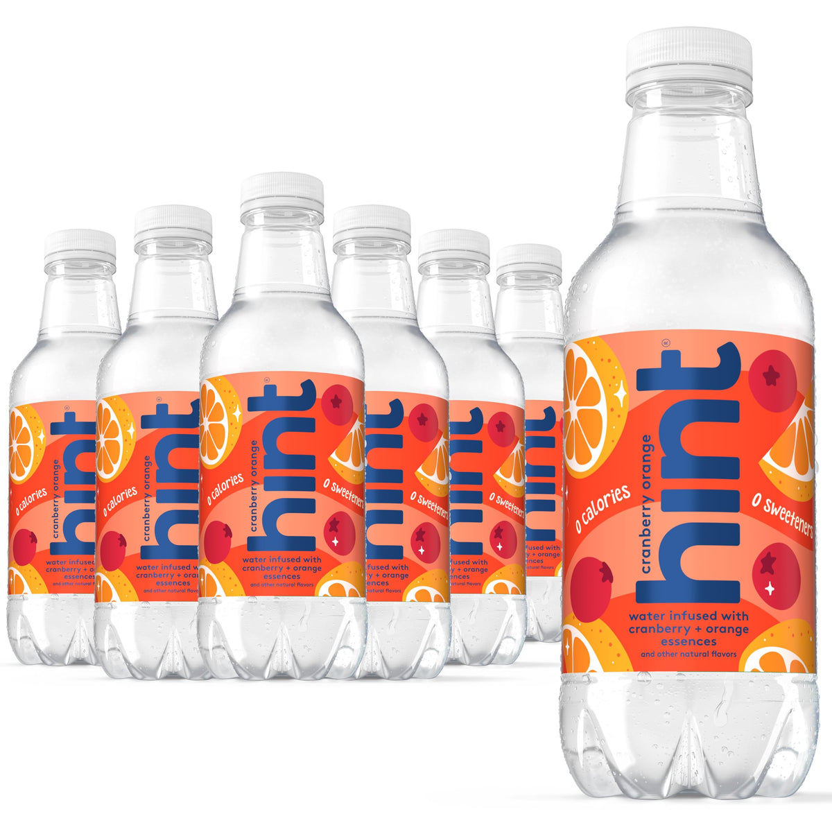 Hint fruit-infused water cranberry orange bottle for zero-calorie refreshment.