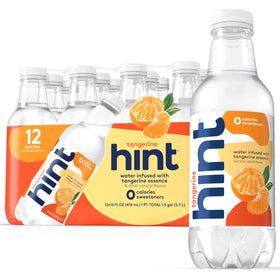 Hint fruit-infused water bottle shows real tangerine flavor for crave-worthy hydration.