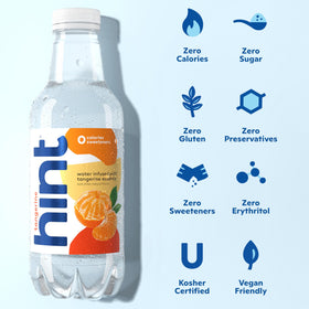Hint fruit-infused water case offers 12 bottles for convenient office and home hydration.