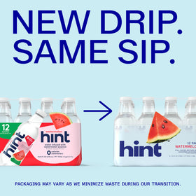 Hint Watermelon bottle pouring into glass reveals crisp, zero-calorie refreshment