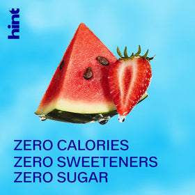 Hint Watermelon bottle side view highlighting guilt-free hydration with flavor