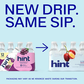 Hint grape bottle highlights pure flavor and clean hydration for busy days