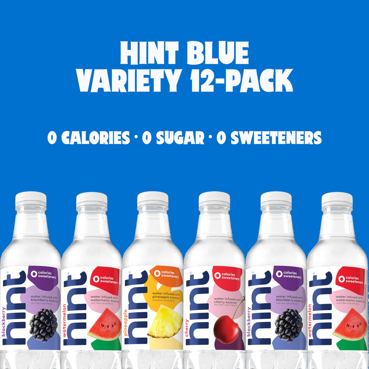 Hint Infused Bottled Water in a fridge display ready-to-drink with natural flavors