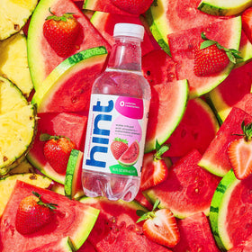 Hint ingredients splash reveals real fruit essence and purified water