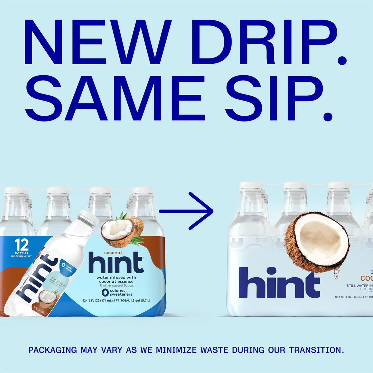 Hint pure-taste still water pour shows refreshing, clean flavor.