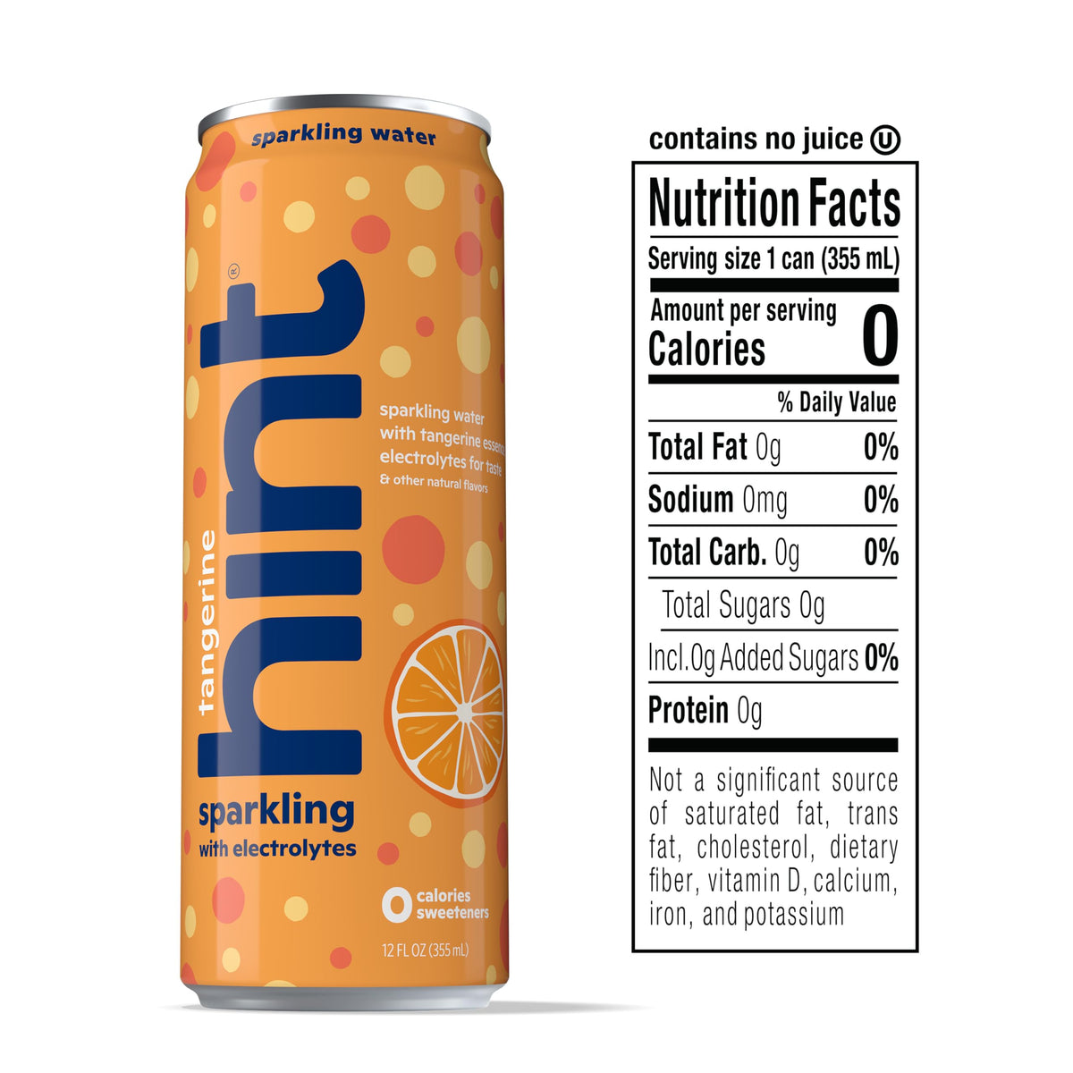 Hint electrolyte water Tangerine can delivers crisp carbonation and bold aroma