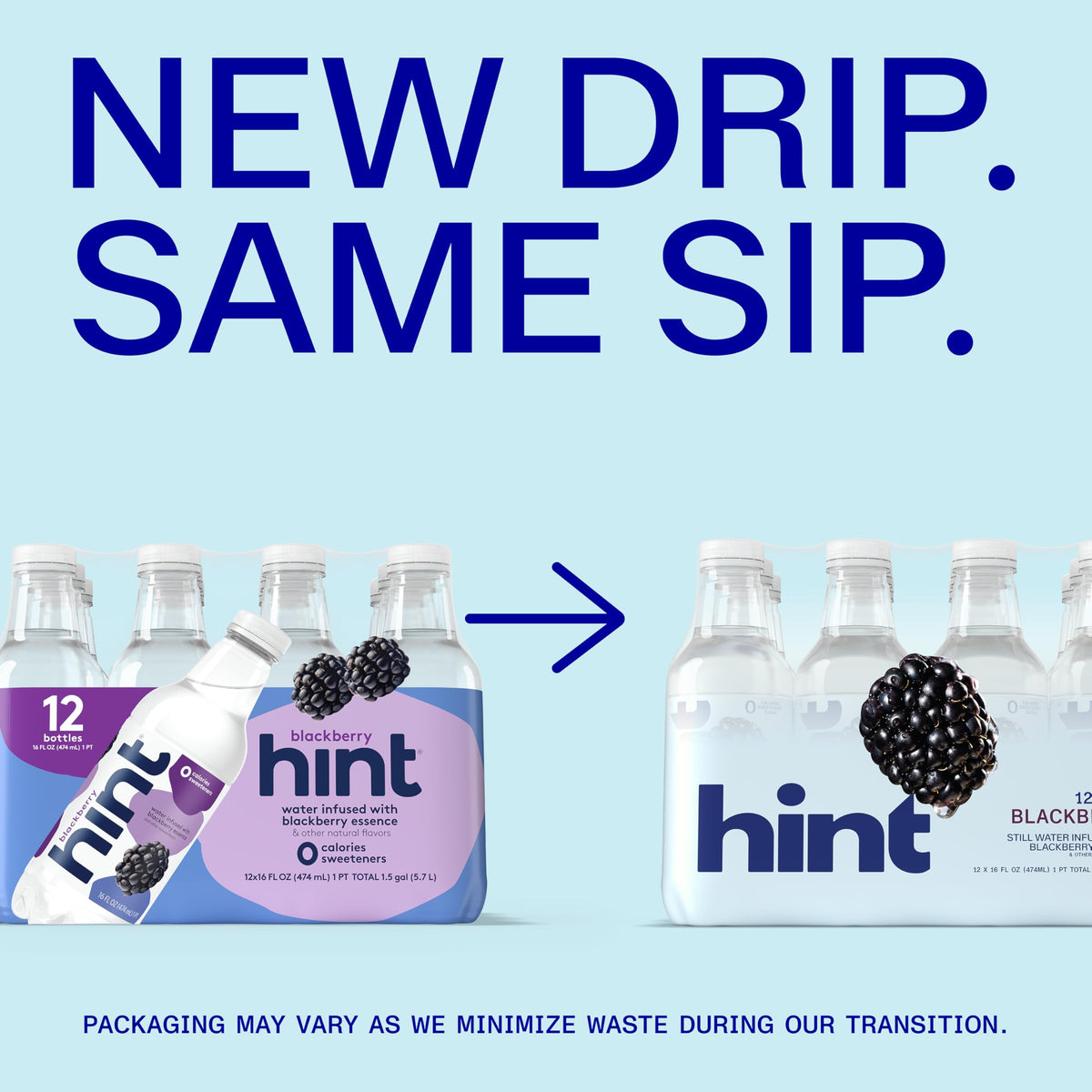 Hint unsweetened zero-calorie label on bottle