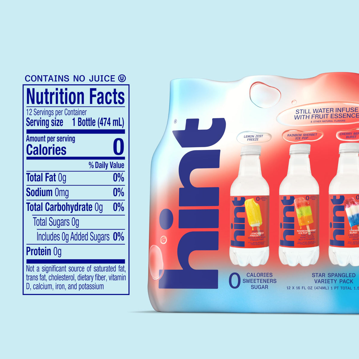 Hint vegan kosher gluten-free label indicating clean options