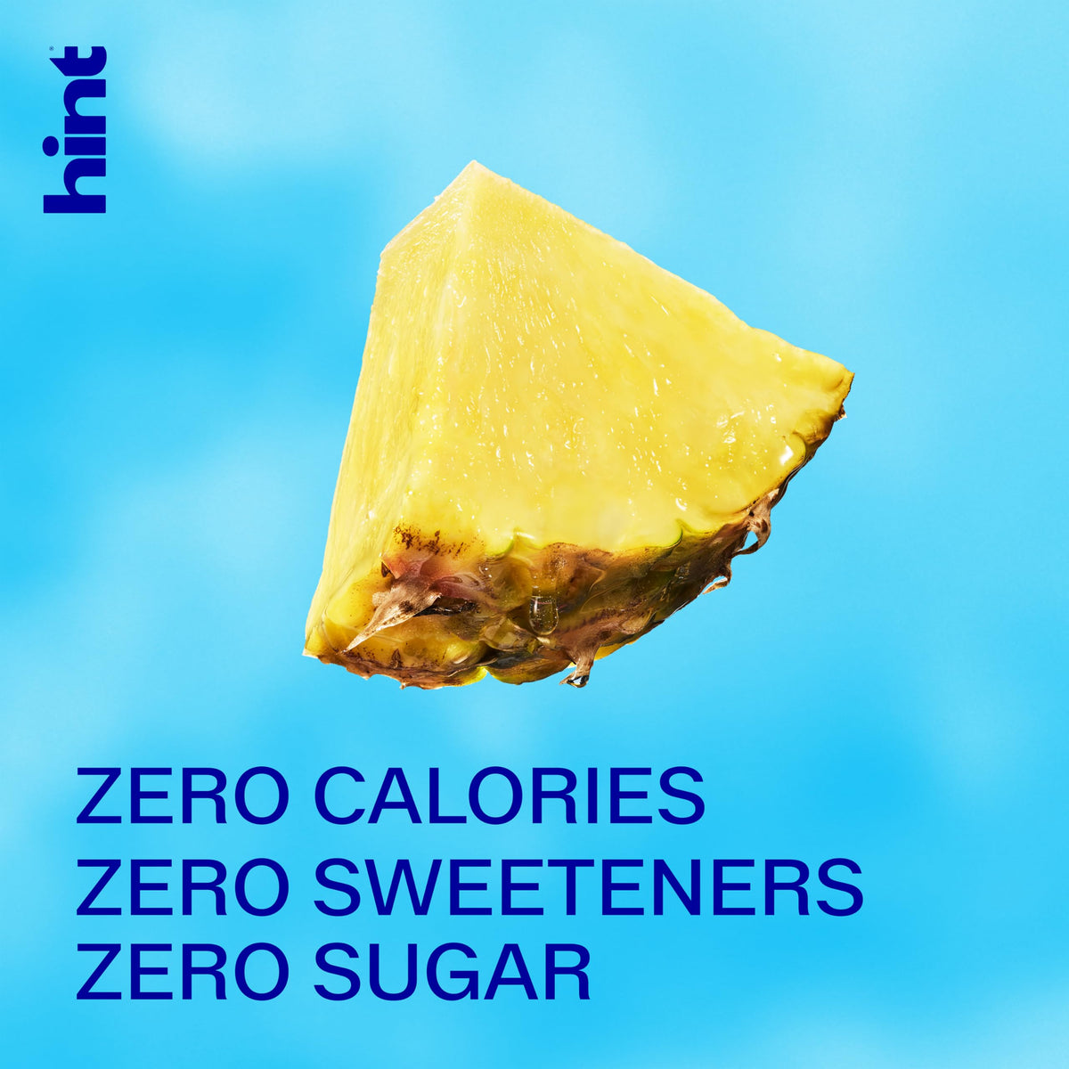Hint Pineapple Water glass filled with icy, refreshing pineapple flavor.