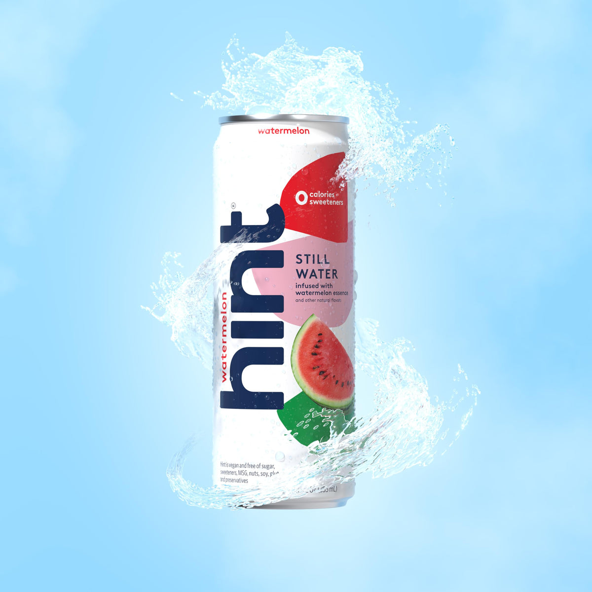 Hint Watermelon close-up can emphasizes pure water and fruit essence.