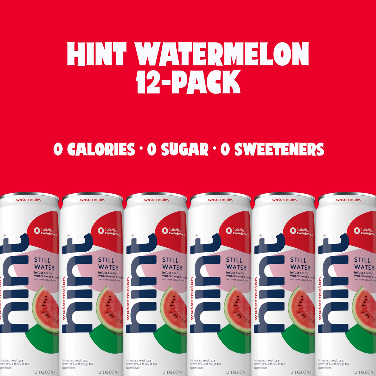 Hint Watermelon can with ice underscores convenient, recyclable packaging.