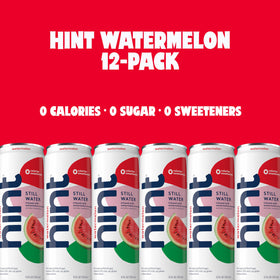 Hint Watermelon can with ice underscores convenient, recyclable packaging.