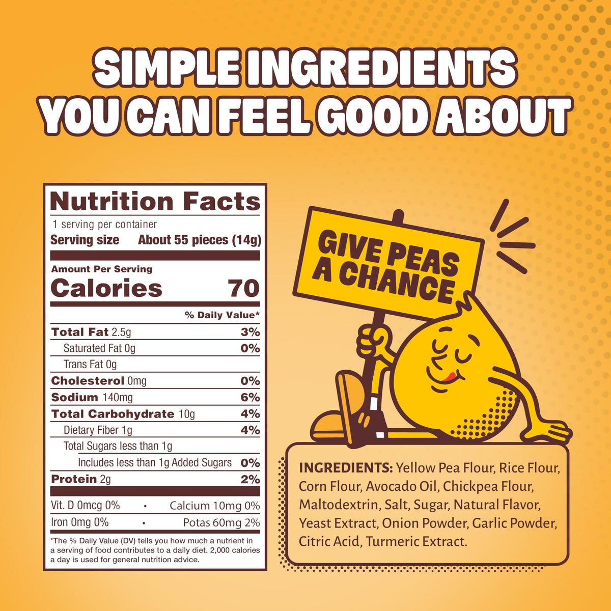 HIPPEAS Cheezy Cheddar Pops bag-hero-shot highlights portable crunch and flavor.
