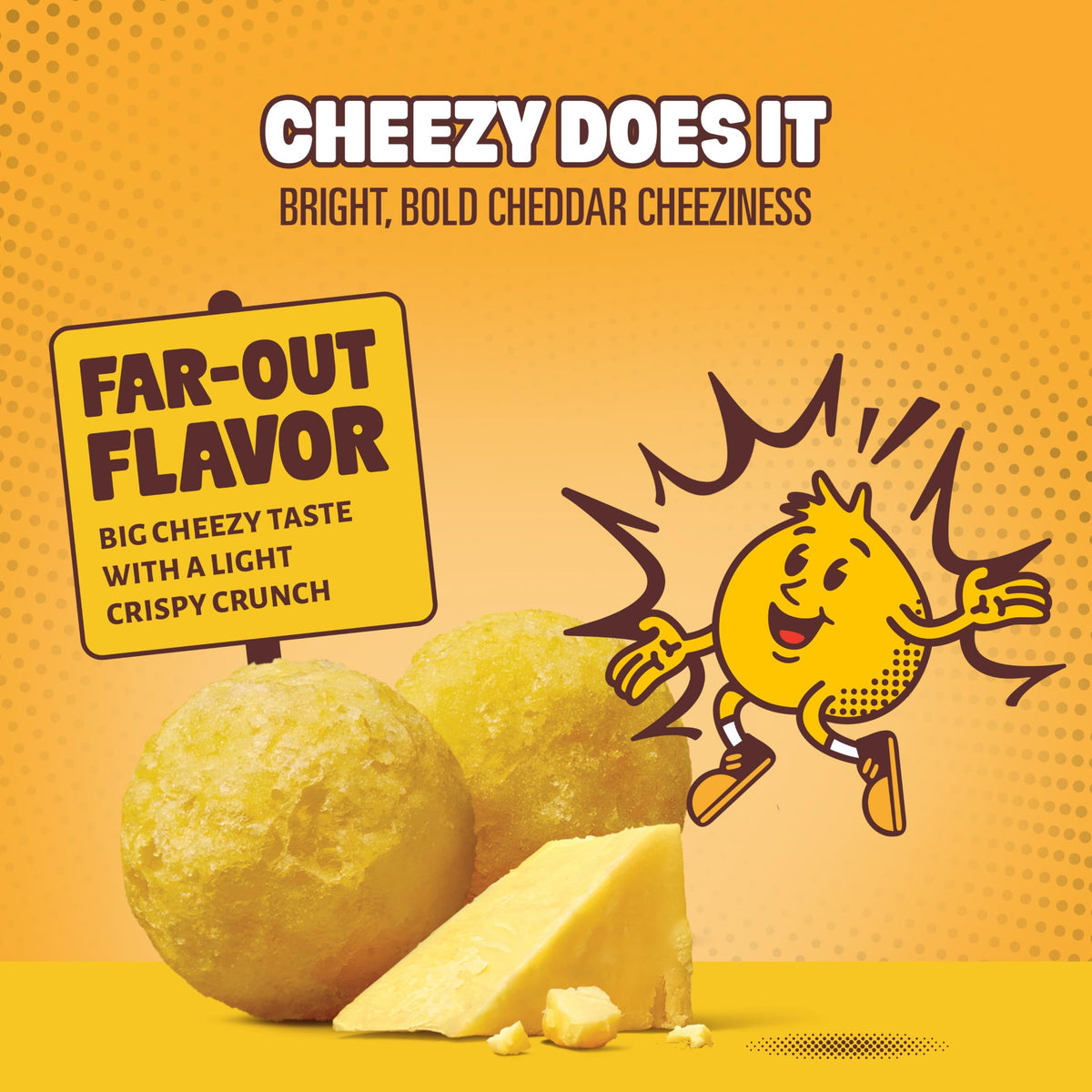 Hippeas Cheezy Cheddar Pops serving bowl ready for movie night crunch.