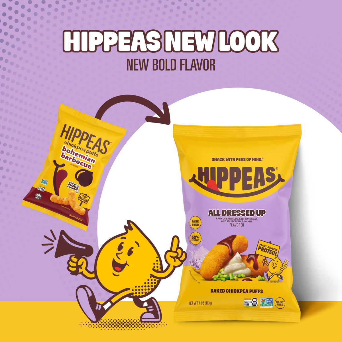 HIPPEAS Chickpea Puffs showcase a crunchy texture in every bite.