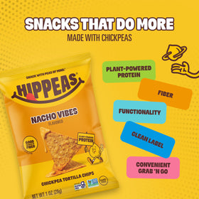 HIPPEAS serving 1oz image demonstrates convenient, pre-portioned snack