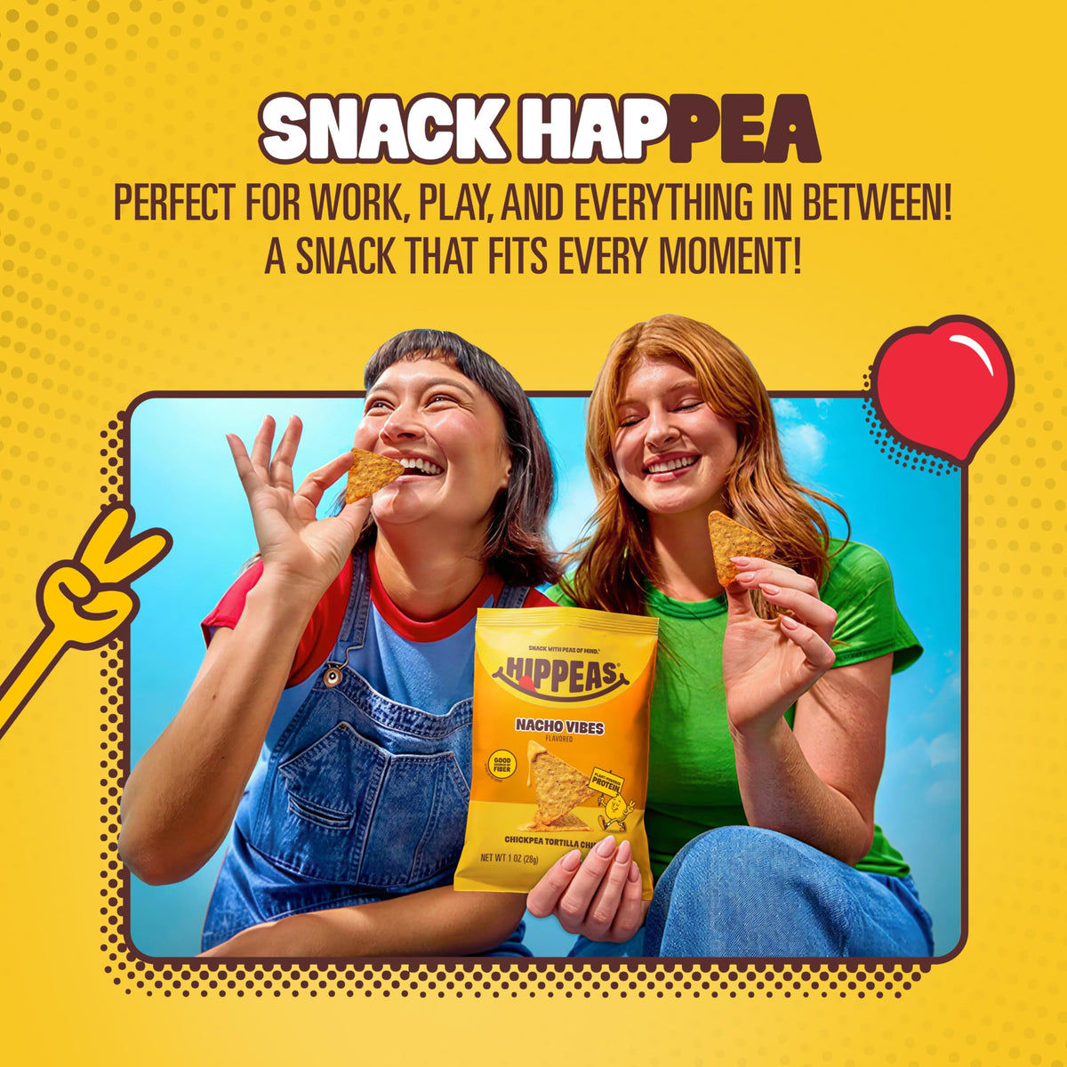 HIPPEAS nacho vibes chips paired with dips-ready idea for gatherings