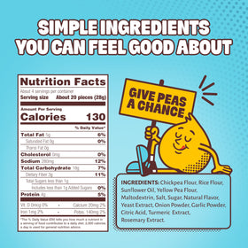 HIPPEAS Groovy White Cheddar puffs display non-GMO and kosher certification.