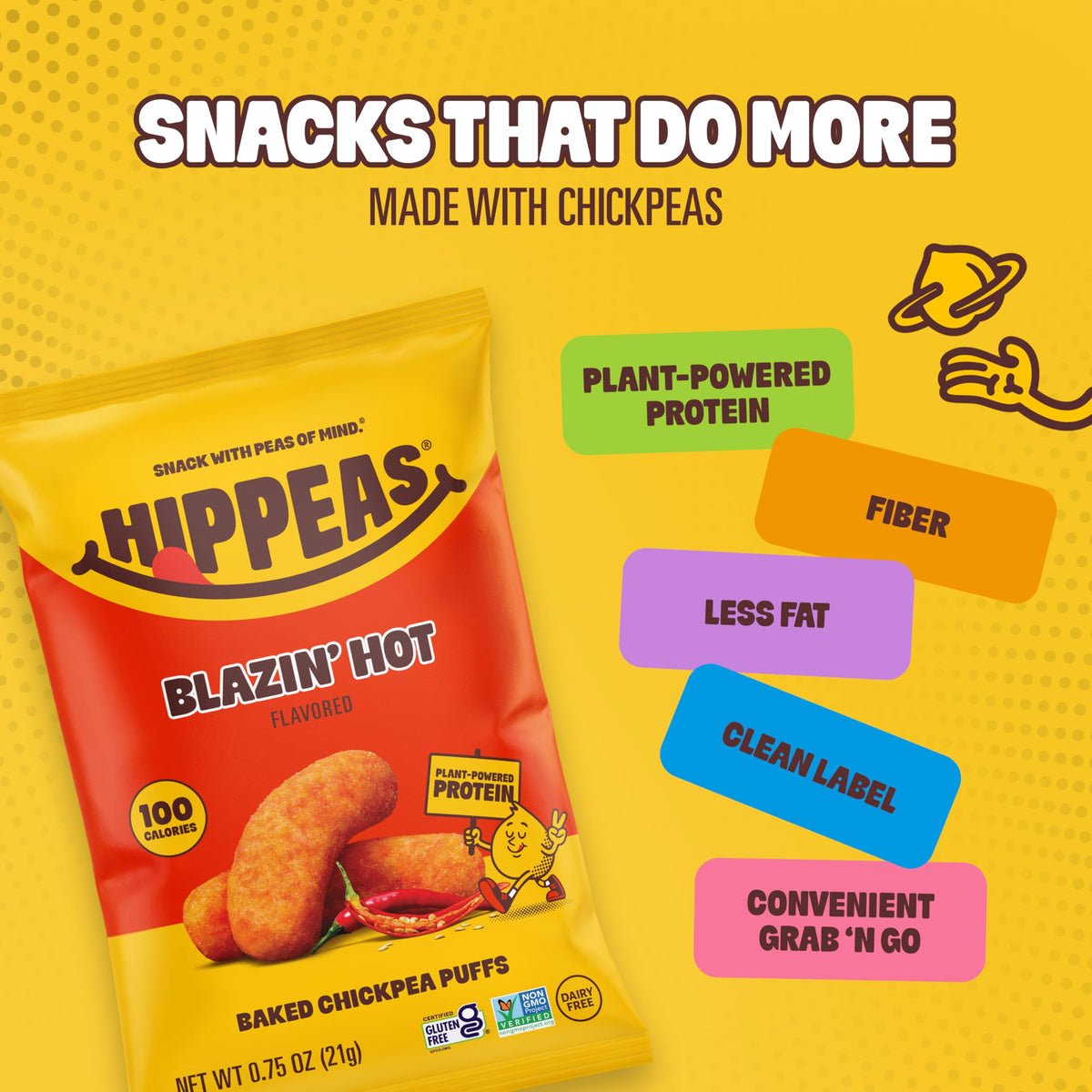 HIPPEAS on-the-go-snack-image indicates convenient packaging for travel.