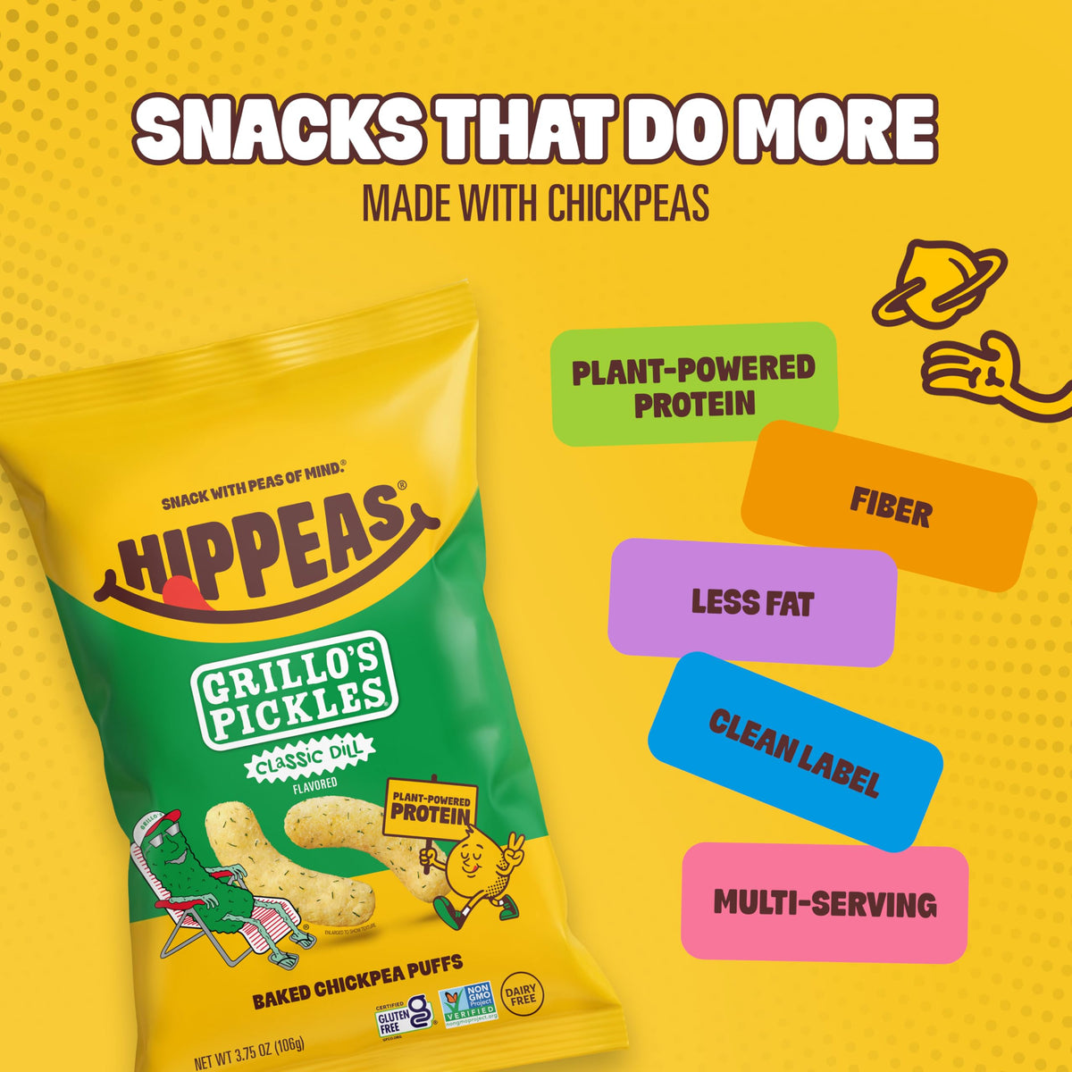 Six-pack Hippeas 3.75oz bags for lunches