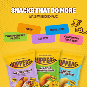 Hippeas gluten-free, non-GMO, kosher snack package without peanuts or soy.