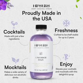 HipStirs Lavender Haze Syrup over lemonade for a floral summer twist.