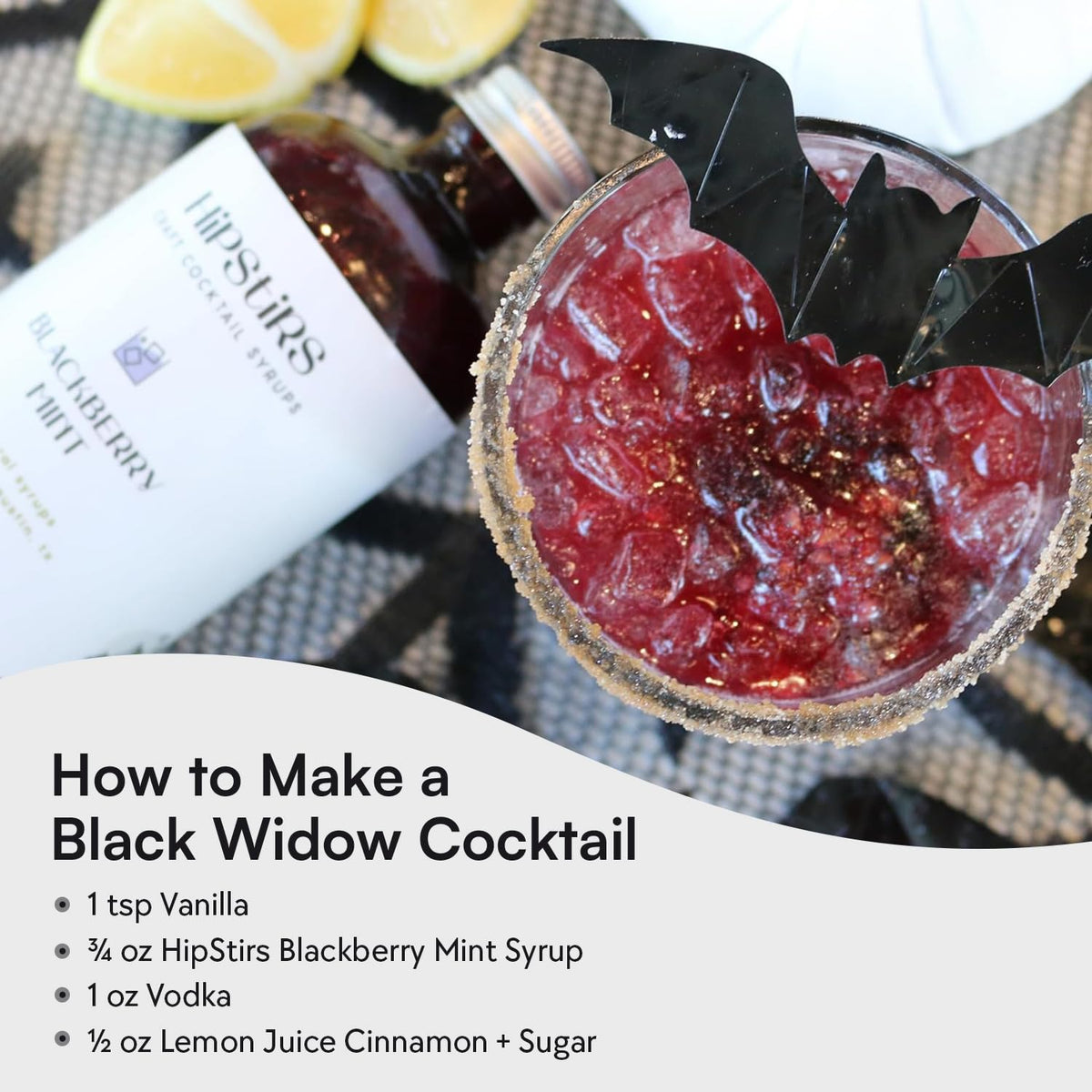 HipStirs lemonade with blackberry mint syrup on a sunny day