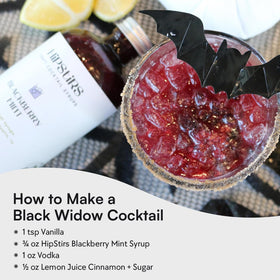 HipStirs lemonade with blackberry mint syrup on a sunny day