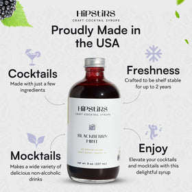 HipStirs syrup label close-up highlighting real ingredients