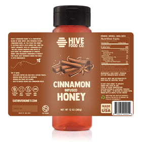 HIVE Food Co. infused honey cinnamon drizzle over cheese board.