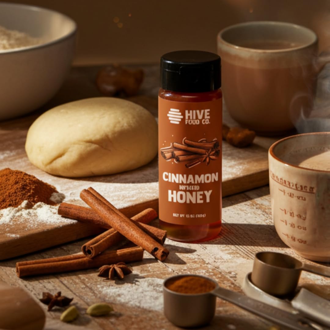 HIVE Food Co. infused honey cinnamon on toast highlights breakfast comfort.
