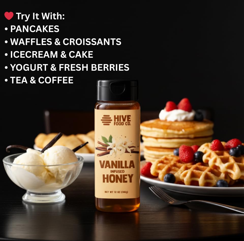 HIVE Food Co lemon infused honey bottle brightens desserts and beverages