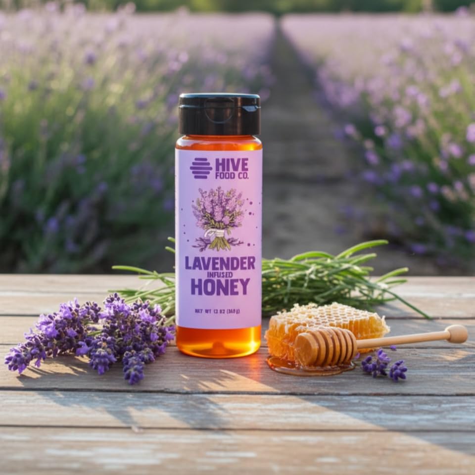 HIVE Food Co. Vanilla-infused honey close-up, enhancing desserts with warm sweetness.