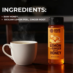 HIVE Infused Honey GO TEXAN seal close-up signals local sourcing