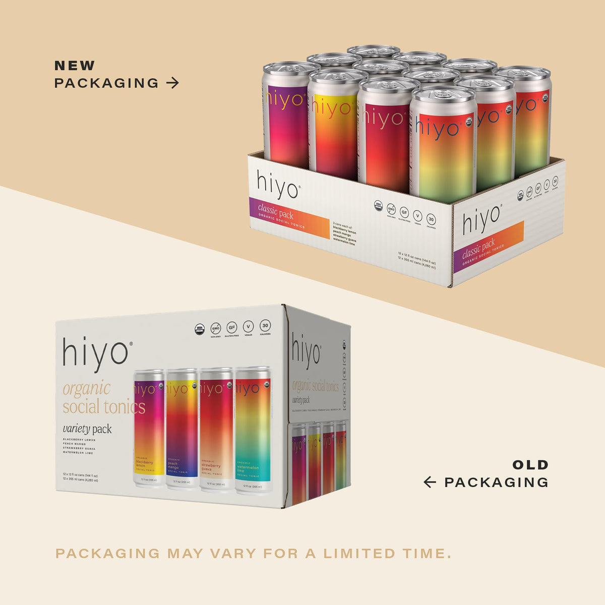 HIYO Organic Social Tonic pouring into a glass for a refreshing moment.