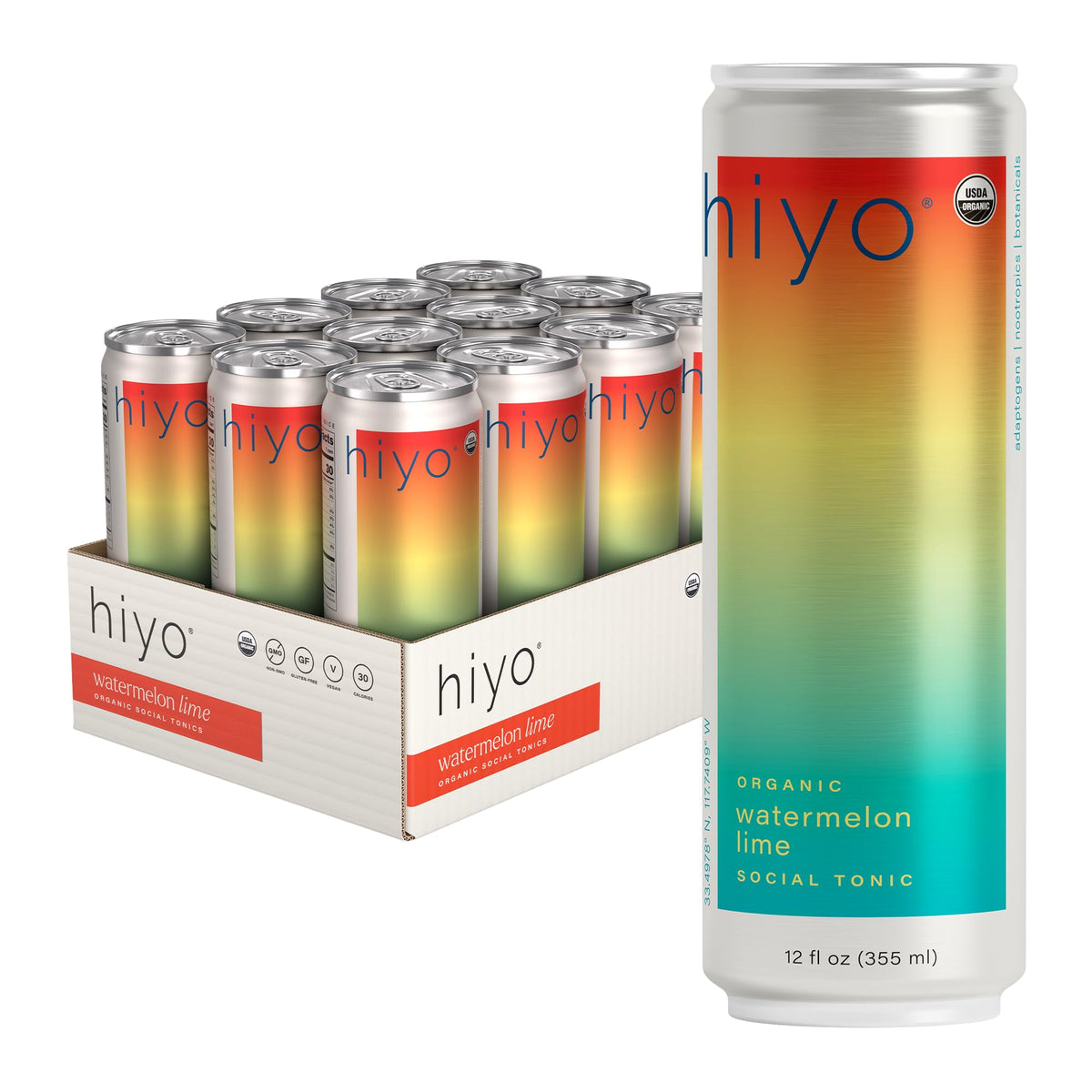 HIYO Watermelon Lime bottle for refreshing mindful sipping.