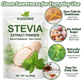 HJUOOKD natural ingredients label highlights pure stevia extract.