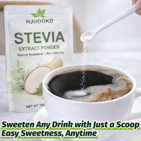 HJUOOKD stevia powder dissolves quickly in beverages for subtle sweetness.