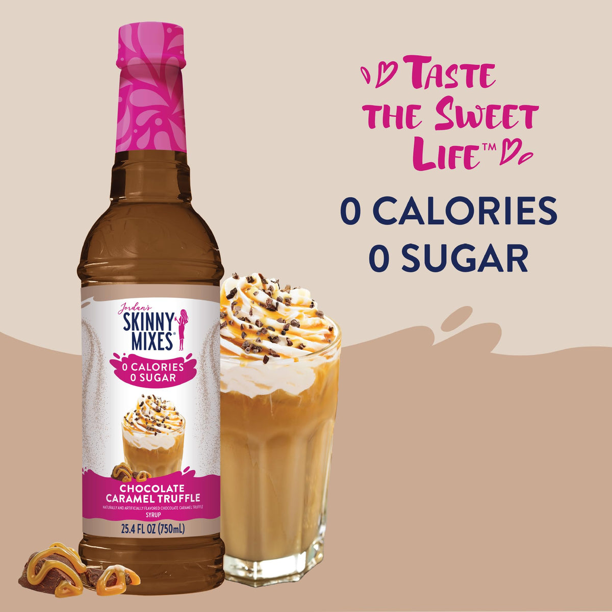 Latte enhanced with HJZWTS Jordans Skinny Syrups for rich flavor