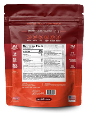 HLTH CODE Complete Meal Replacement Shake glass ready for quick keto-friendly meal replacement