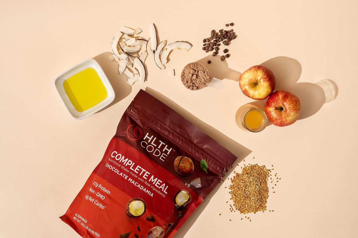 HLTH CODE Complete Meal Replacement Shake mixer ready to blend a creamy shake