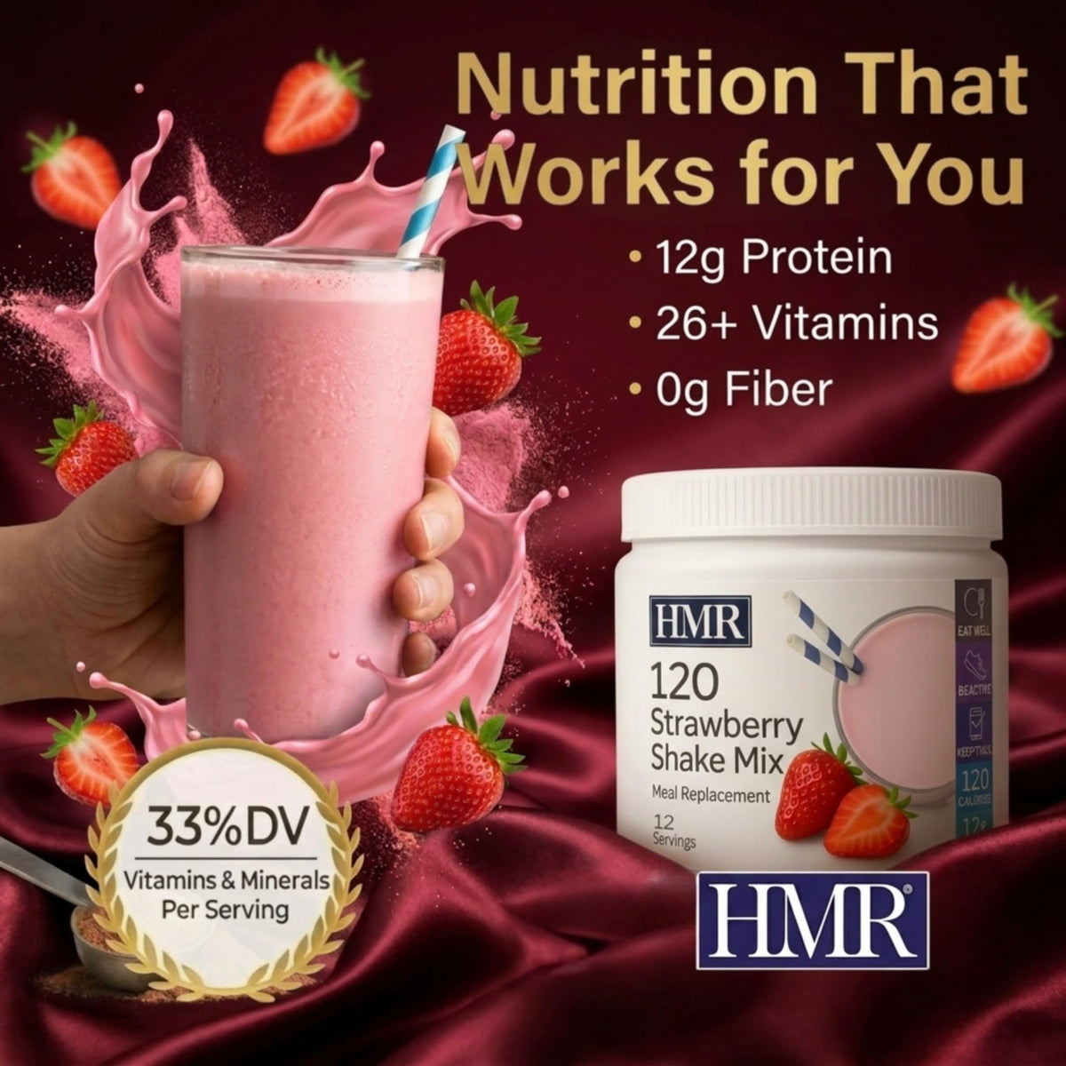 HMR 120 Shake measuring cup with powder ready