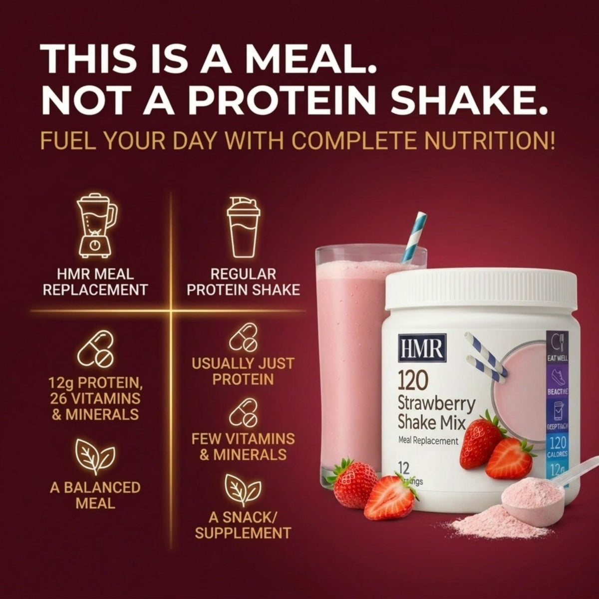 HMR 120 Shake mixture in glass for creamy drink