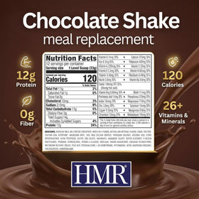 HMR 120 Vanilla Shake in a glass, ideal for a quick start to the day.