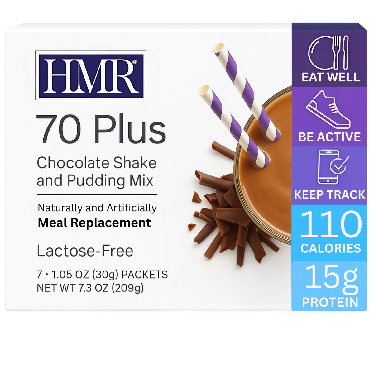Creamy HMR 70 Plus chocolate pudding texture ready to serve.