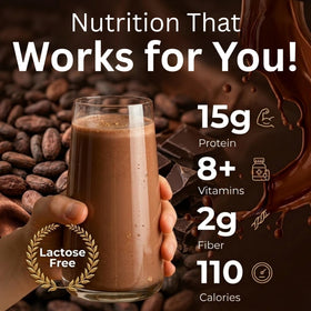 HMR 70 Plus Shake chocolate mix ready to blend with water.