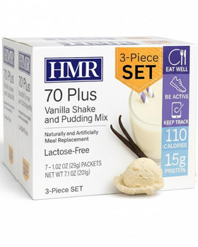 HMR 70 Plus vanilla meal replacement powder pack-3, convenient on-the-go option.