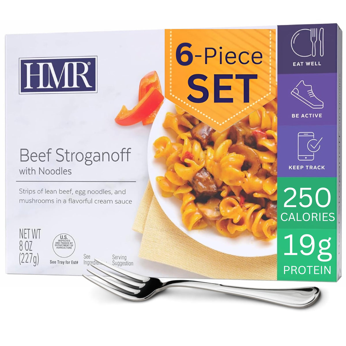 Packaging for HMR Beef Stroganoff with Noodles shelf-stable entree ready to heat