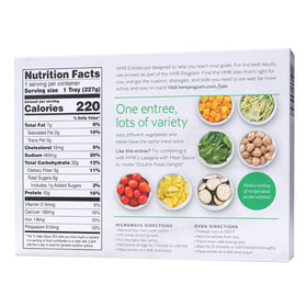 HMR Ravioli shelf stack emphasizes convenient ready-to-eat protein options.