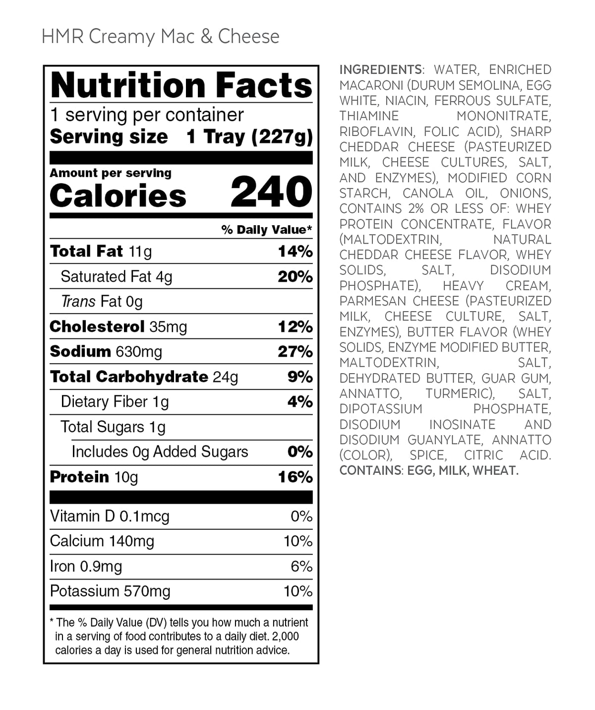 HMR creamy mac and cheese entrée diet-friendly option for protein and satisfaction